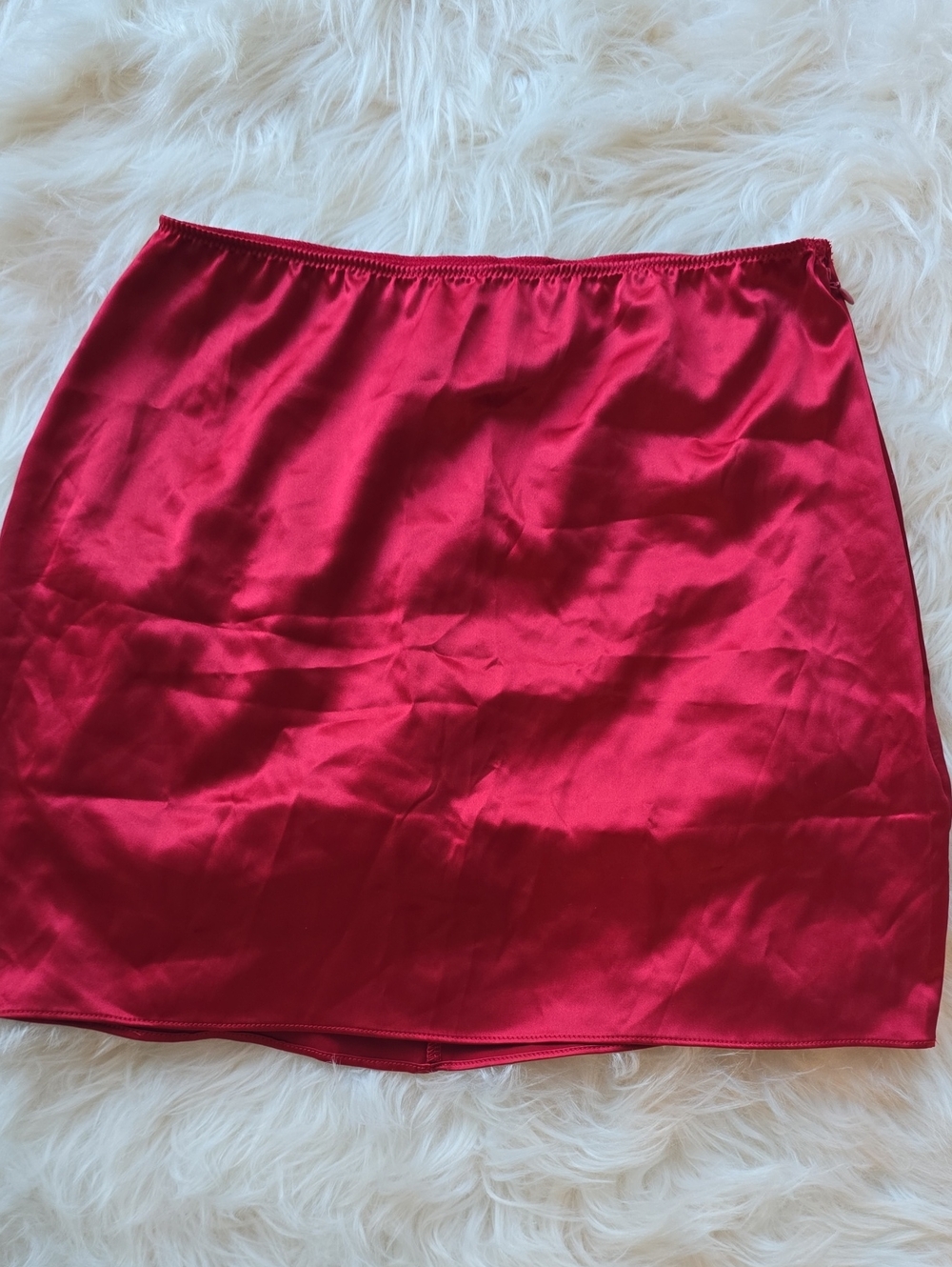 Victoria’s Secret Red Satin Sheer Heart Mini Skirt Size S